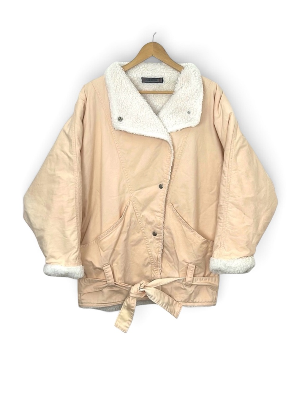 70s 80s vintage bebe furrrina jacket cotton sherpa lined women’s size medium